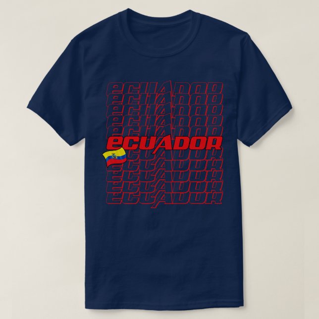 Ecuador Kaskadierter Text T-Shirt (Design vorne)
