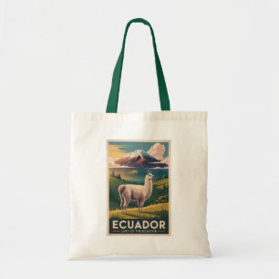 Ecuador Lama Illustration Reise Kunst Vintage Tragetasche