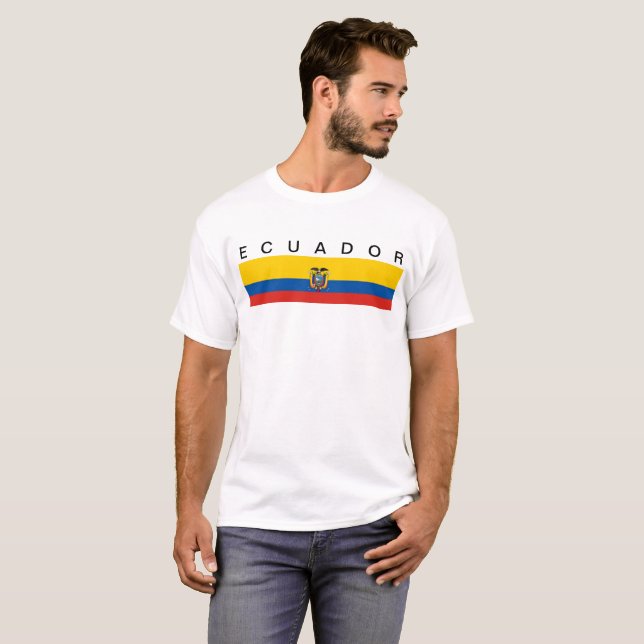 Ecuador-Landesflaggesymbol lang T-Shirt (Vorne ganz)