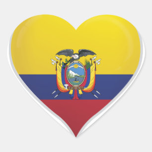 Ecuador Liebe Flaggenstempel Herz-Aufkleber