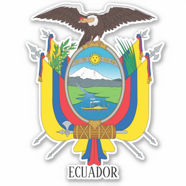Ecuador National Coat of Arms Patriotic Aufkleber (Vorderseite)
