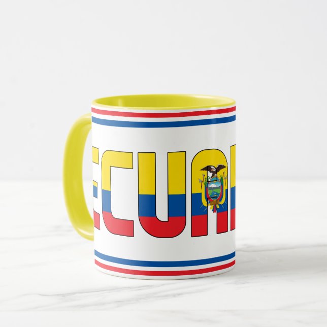 Ecuador National Flag Patriotic Kaffee Tasse (Vorderseite Links)