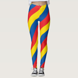 Ecuador - Nationale Flaggenfarben - Diagonal gestr Leggings