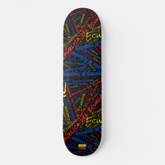 Ecuador Nationaler Stolz Wortwolke Skateboard