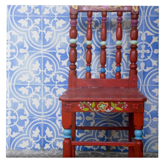 Ecuador. Oberstadt von Otavalo. Historisch Fliese (Vorderseite)