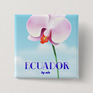 Ecuador Orchideen-Reiseposter Button