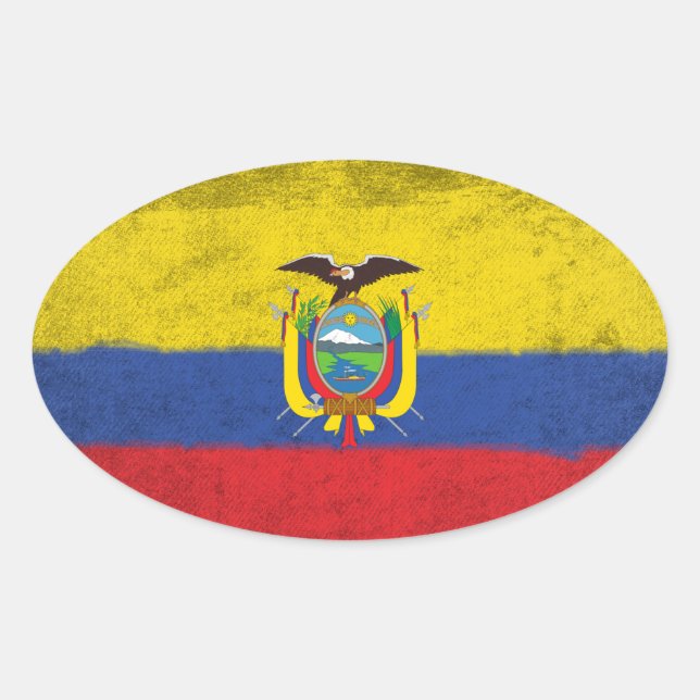 Ecuador Ovaler Aufkleber (Vorderseite)