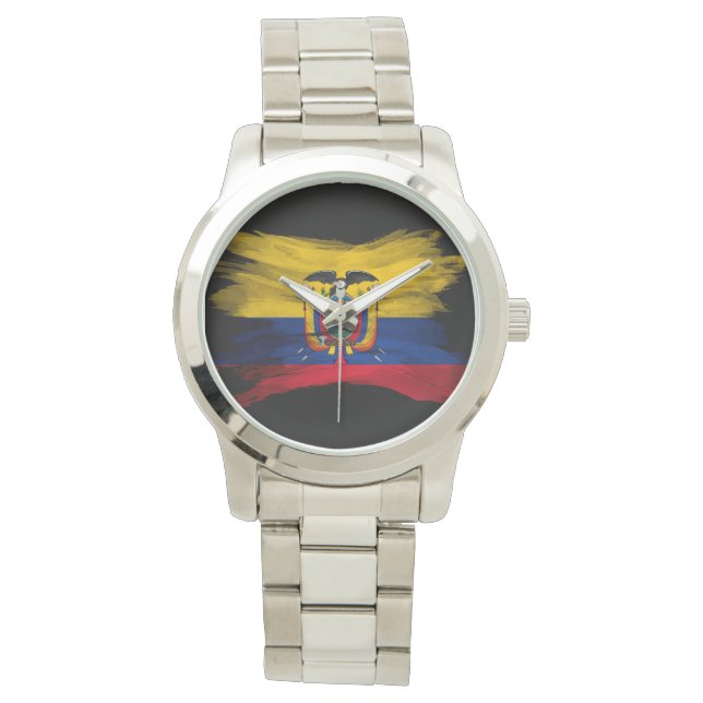 Ecuador-Pinselstrich Armbanduhr (Vorderseite)