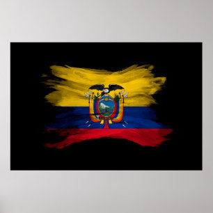 Ecuador-Pinselstrich Poster