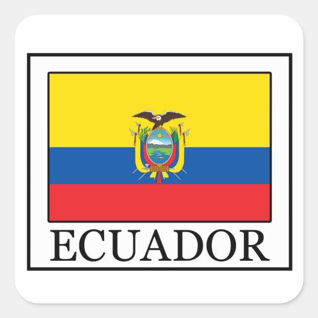 Ecuador Quadratischer Aufkleber (Vorderseite)