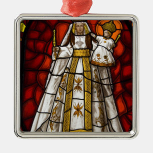 Ecuador, Quito. Satzung der geflügelten Jungfrau 2 Ornament Aus Metall