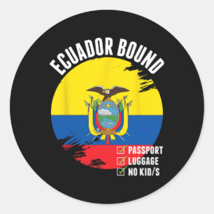 Ecuador Reise Land Reise Ecuadorianische Flagge Ur Runder Aufkleber