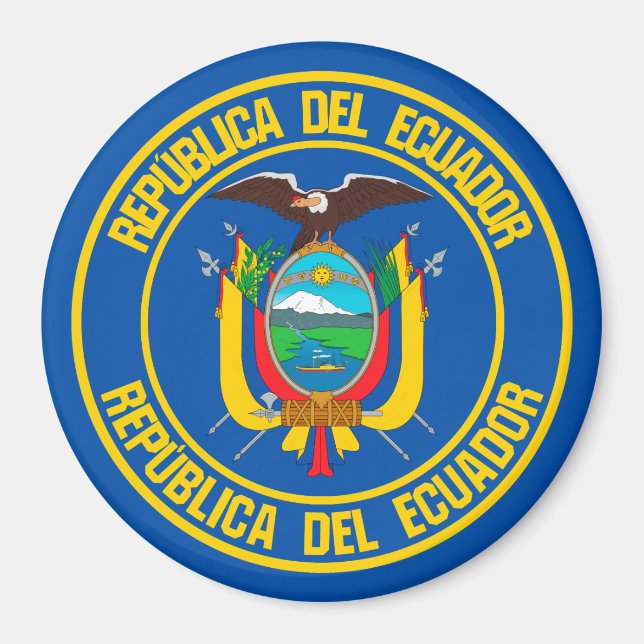 Ecuador-RundEmblem Magnet (Vorne)