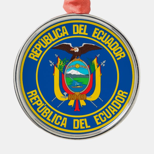 Ecuador-RundEmblem Ornament Aus Metall (Vorne)