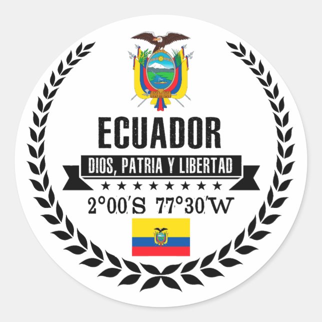 Ecuador Runder Aufkleber (Vorderseite)