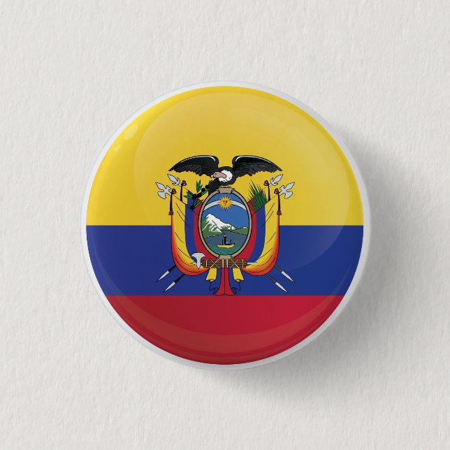 Ecuador-Rundsymbolflagge Button (Vorderseite)