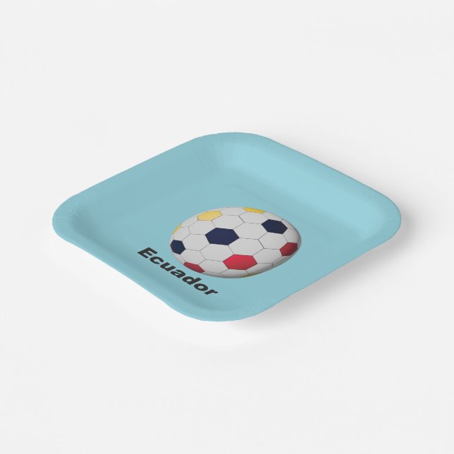 Ecuador Soccer Pappteller (Gewinkelt)
