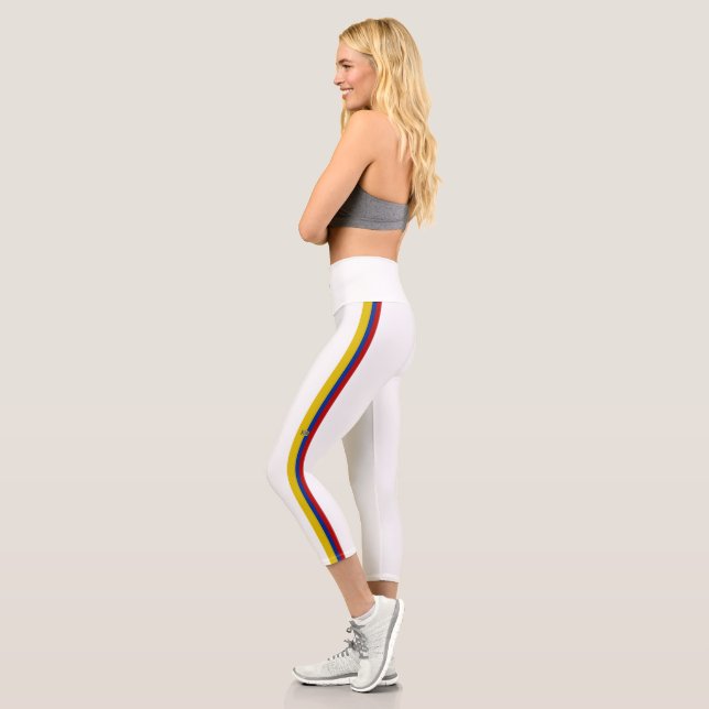Ecuador-Streifenflagge Capri Leggings (Links)