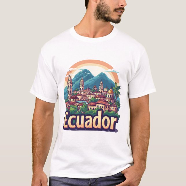 Ecuador Südamerika Souvenir 🗺️ T-Shirt (Vorderseite)