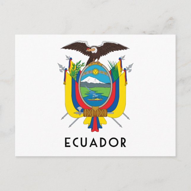 Ecuador - Symbol/Wappen/Flagge/Farben/Emblem Postkarte (Vorderseite)
