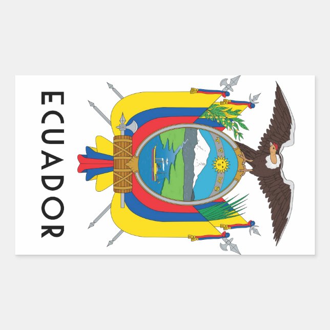Ecuador - Symbol/Wappen/Flagge/Farben/Emblem Rechteckiger Aufkleber (Vorderseite)
