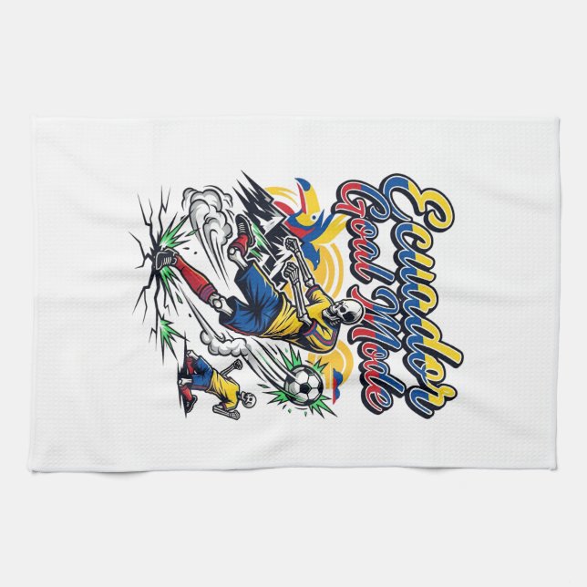 Ecuador Tor-Modus-Skelett-Stürmer-Nationen Dynamis Geschirrtuch (Horizontal)