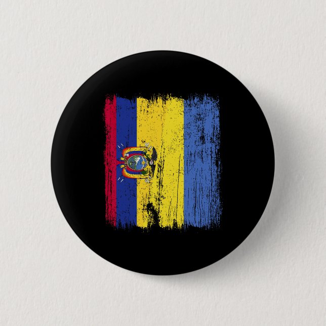 Ecuador Ukraine Halbflagge Ecuadorianisch Ukrainis Button (Vorderseite)
