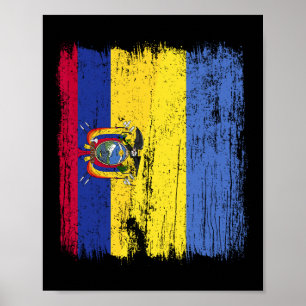Ecuador Ukraine Halbflagge Ecuadorianisch Ukrainis Poster