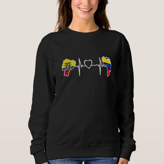 Ecuador Venezuela Flag Ecuadorian Venezuelan Heart Sweatshirt (Vorderseite)
