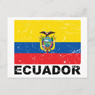 Ecuador Vintage-Flagge Postkarte
