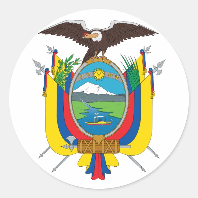 Ecuador-Wappen-Aufkleber Runder Aufkleber (Vorderseite)