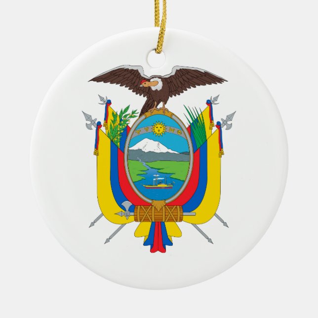 Ecuador-Wappen Keramik Ornament (Vorne)