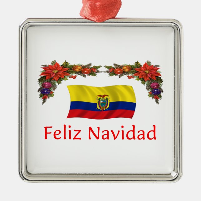 Ecuador-Weihnachten Silbernes Ornament (Vorne)
