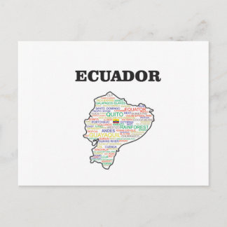 ECUADOR WORD COLLAGE POSTKARTE