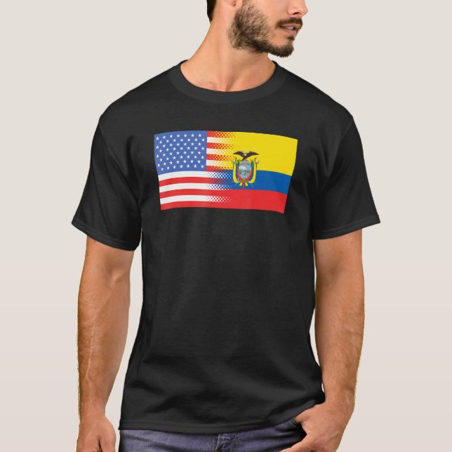 Ecuadorian American Flag Ecuador USA T-Shirt (Vorderseite)