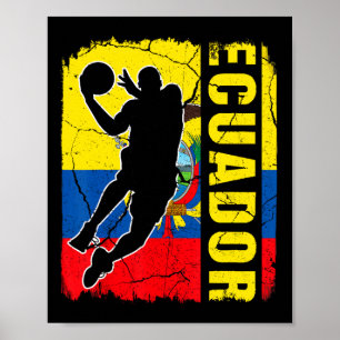 Ecuadorian Bysketbyll Spieler Ecuador Flagge Byske Poster