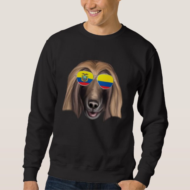 Ecuadorian Flag Afghan Hound Dog Ecuador Pocket Sweatshirt (Vorderseite)