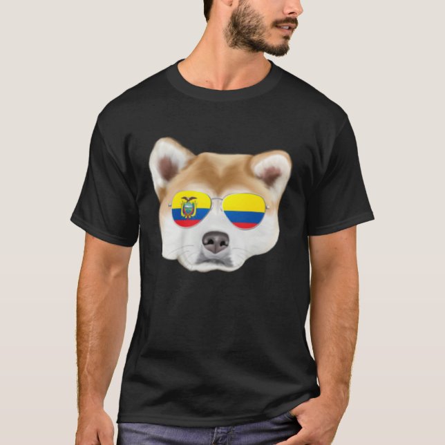 Ecuadorian Flag Akita Dog Ecuador Pocket T-Shirt (Vorderseite)
