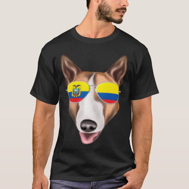 Ecuadorian Flag Bull Terrier Dog Ecuador Pocket T-Shirt (Vorderseite)