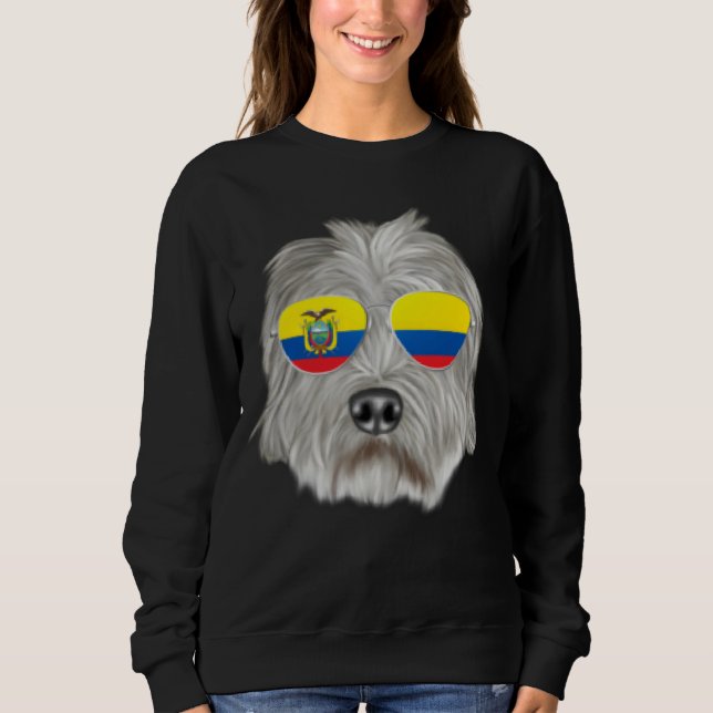 Ecuadorian Flag Dandie Dinmont Terrier Dog Ecuador Sweatshirt (Vorderseite)