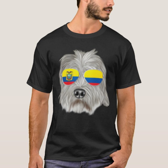 Ecuadorian Flag Dandie Dinmont Terrier Dog Ecuador T-Shirt (Vorderseite)