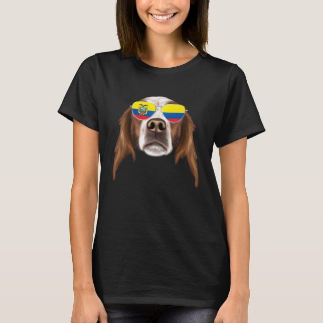 Ecuadorian Flag Irish Red White Setter Dog Ecuador T-Shirt (Vorderseite)