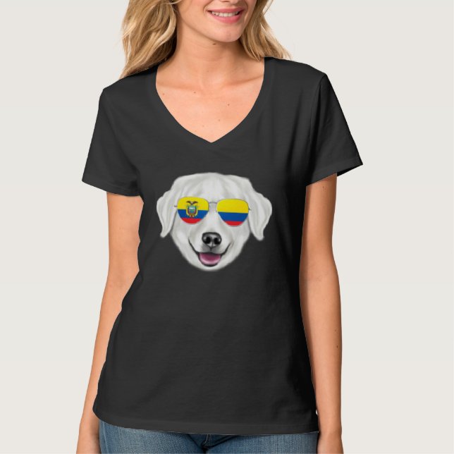 Ecuadorian Flag Kuvaszok Dog Ecuador Pocket T-Shirt (Vorderseite)