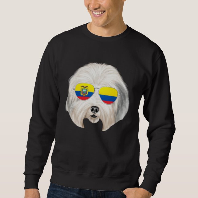 Ecuadorian Flag Old English Sheepdog Dog Ecuador P Sweatshirt (Vorderseite)