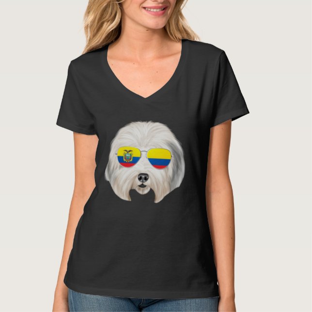 Ecuadorian Flag Old English Sheepdog Dog Ecuador P T-Shirt (Vorderseite)
