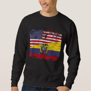 ECUADORIAN ROOTS Halbe amerikanische Flagge USA EC Sweatshirt