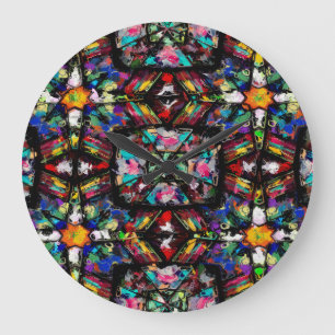 Ecuadorian Stain Glass Große Wanduhr