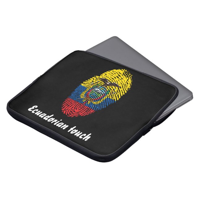 Ecuadorian-Touch-Fingerabdruckflagge Laptopschutzhülle (Vorne Oben)