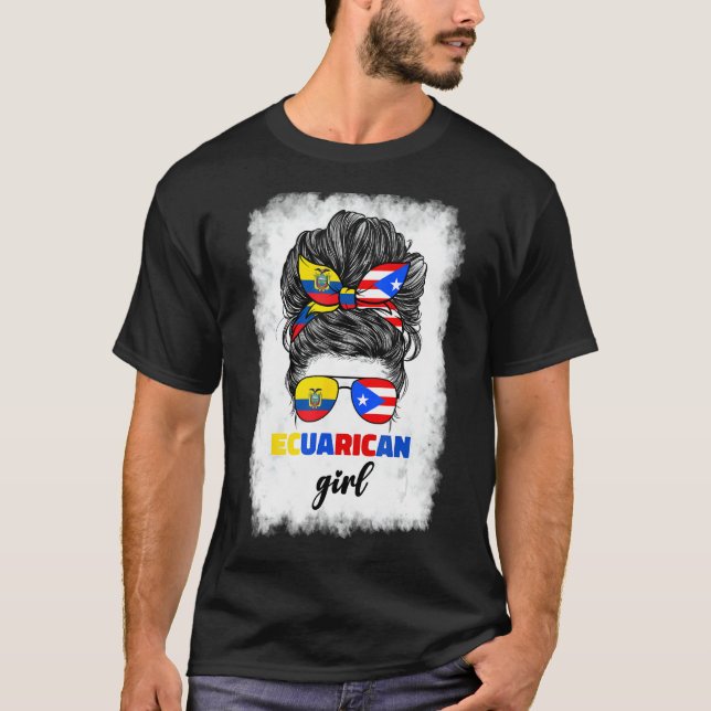 Ecuadorian und Puerto Rico Rico Ecuador Flaggenmäd T-Shirt (Vorderseite)