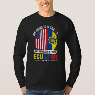 Ecuadorianer amerikanischer Patriot Herz ist aus E T-Shirt